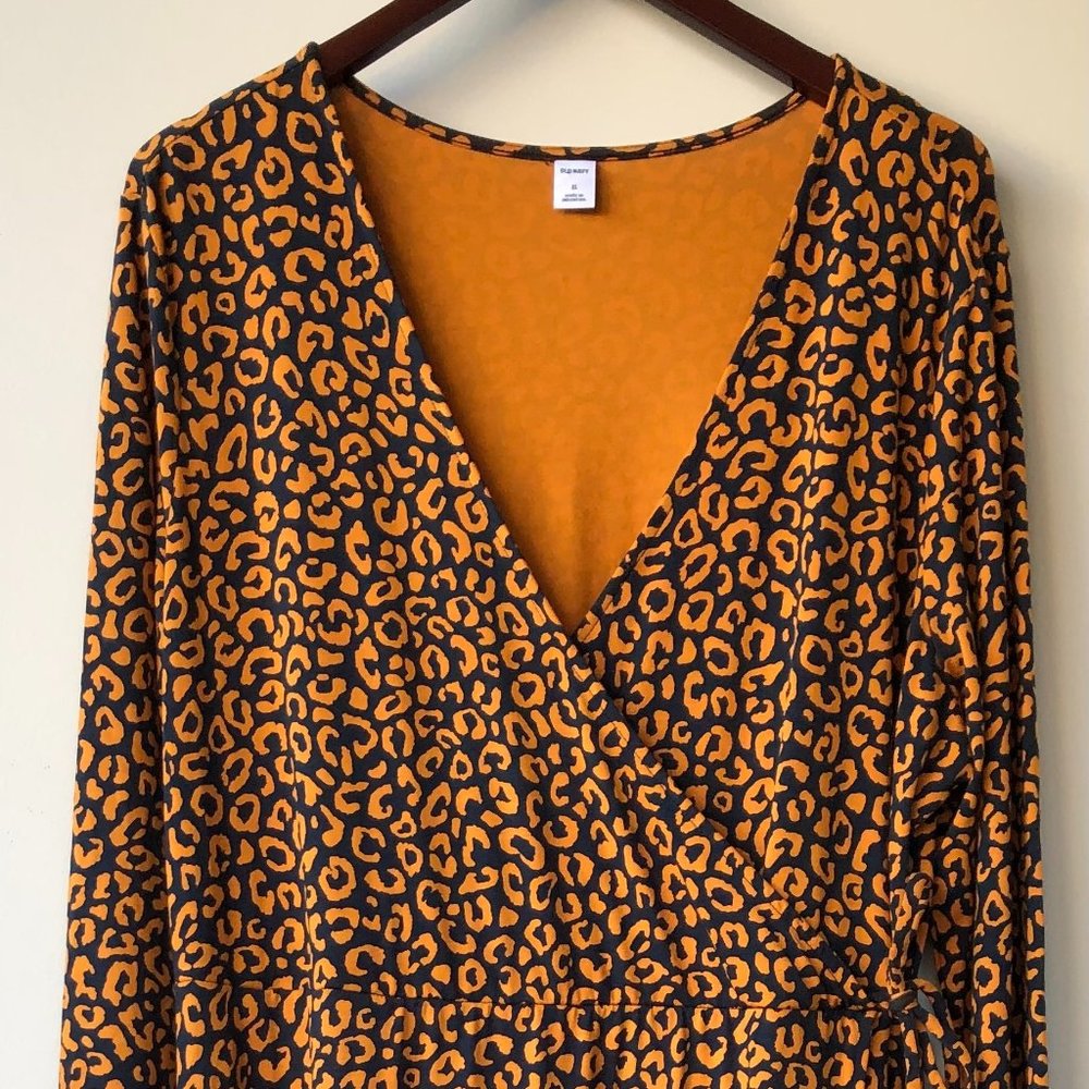 leopard Wrap Dress Size XL
